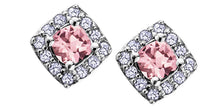 Load image into Gallery viewer, Pink Tourmaline and diamond Earrings
