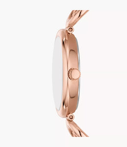 Carlie Three-Hand Rose Gold-Tone Stainless Steel Watch