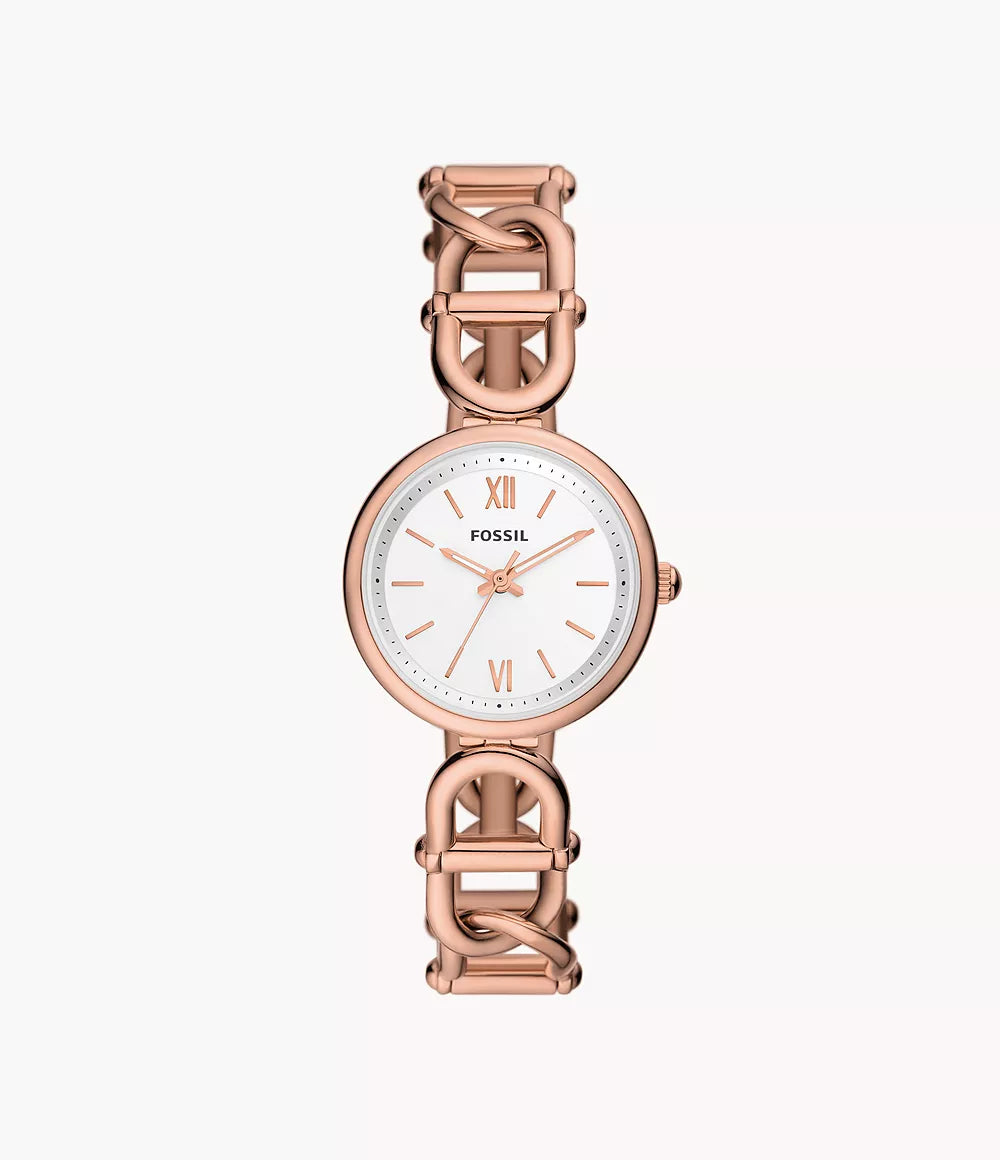 Carlie Three-Hand Rose Gold-Tone Stainless Steel Watch