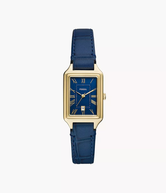 Raquel Three-Hand Date Navy Croco LiteHide™ Leather Watch