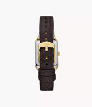 Load image into Gallery viewer, Raquel Three-Hand Date Brown Croco LiteHide™ Leather Watch
