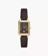 Load image into Gallery viewer, Raquel Three-Hand Date Brown Croco LiteHide™ Leather Watch
