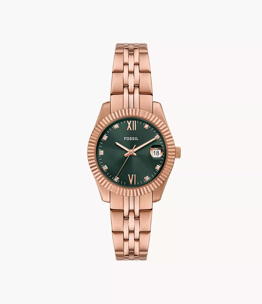 Scarlette Three-Hand Date Rose Gold-Tone Stainless Steel Watch