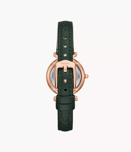 Carlie Three-Hand Green LiteHide™ Leather Watch