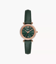 Load image into Gallery viewer, Carlie Three-Hand Green LiteHide™ Leather Watch
