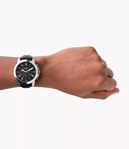 Grant Chronograph Black Leather Watch