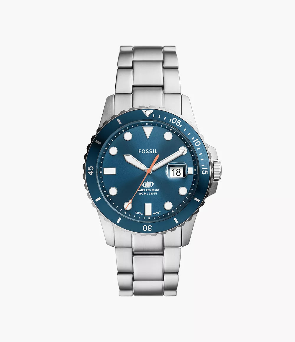 Fossil Blue Dive Three-Hand Date Stainless Steel Watch