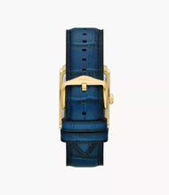 Load image into Gallery viewer, Carraway Three-Hand Navy Croco Leather Watch
