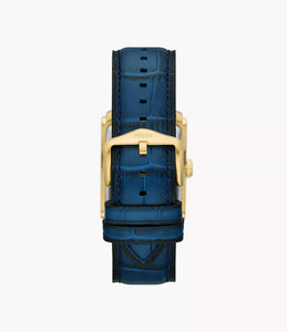 Carraway Three-Hand Navy Croco Leather Watch