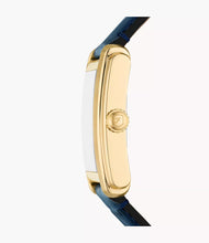 Load image into Gallery viewer, Carraway Three-Hand Navy Croco Leather Watch
