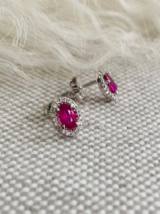 Ruby and Diamond Earrings