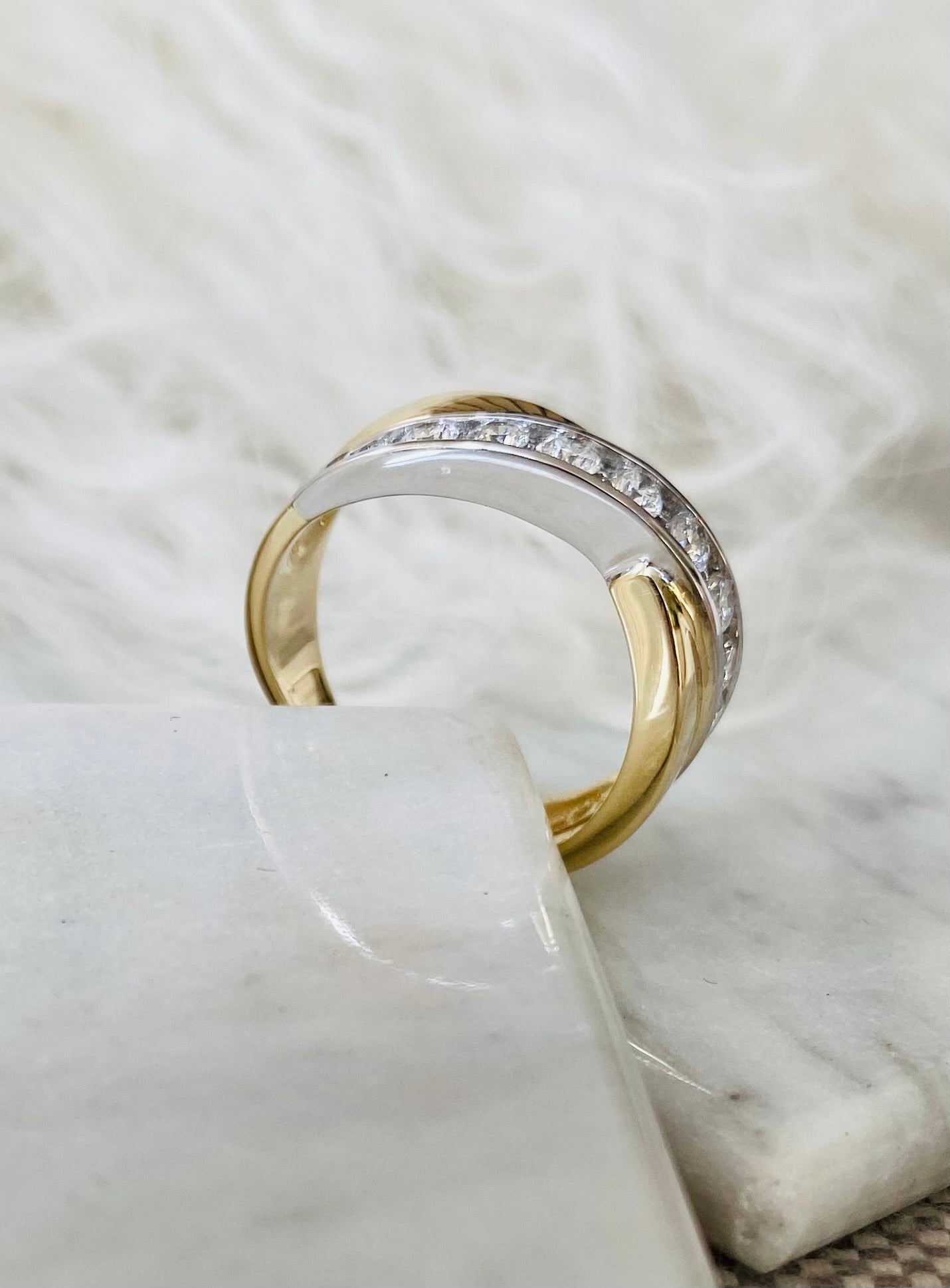 Two-tone Gold and Diamond Band