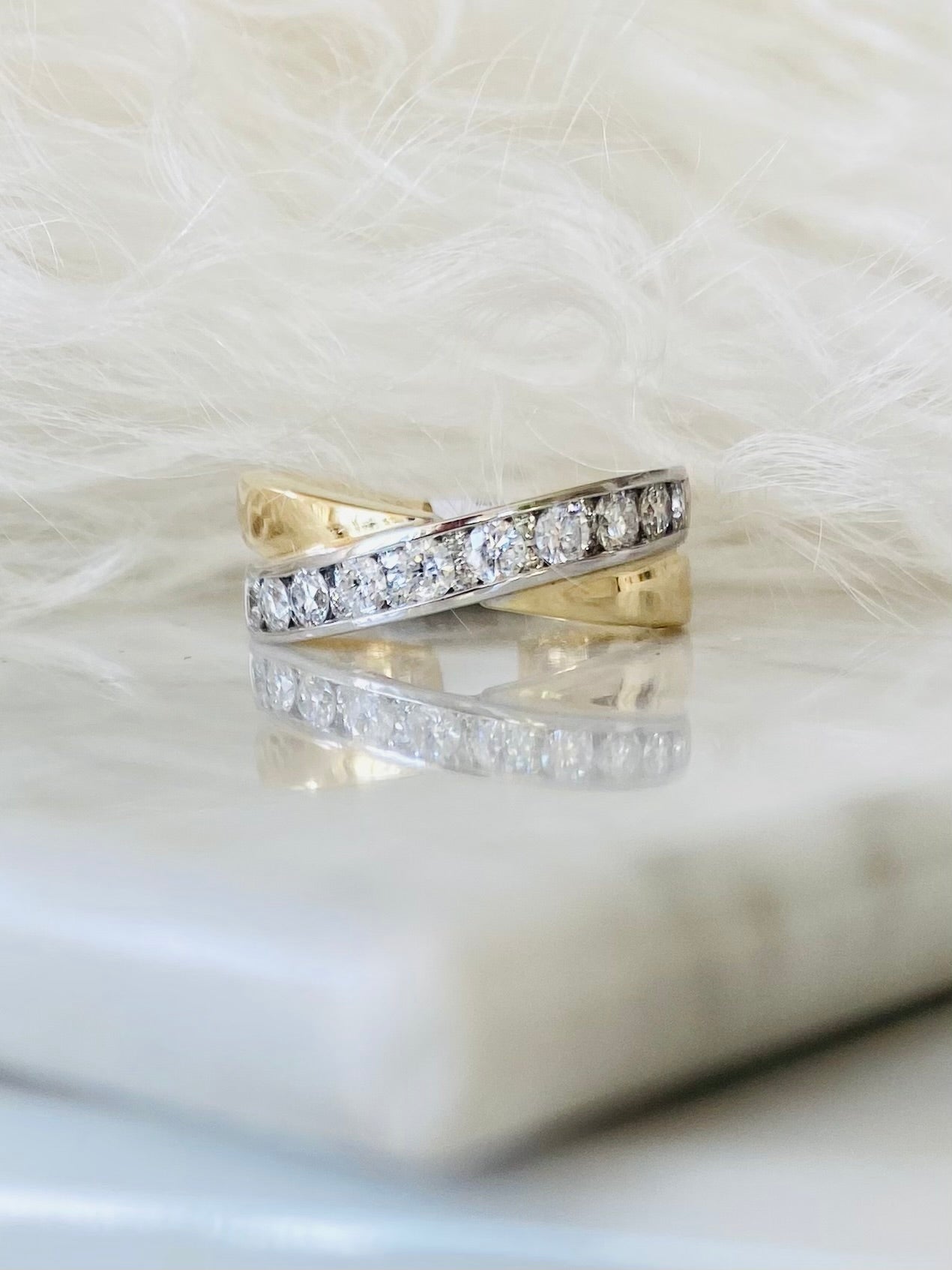 Two-tone Gold and Diamond Band