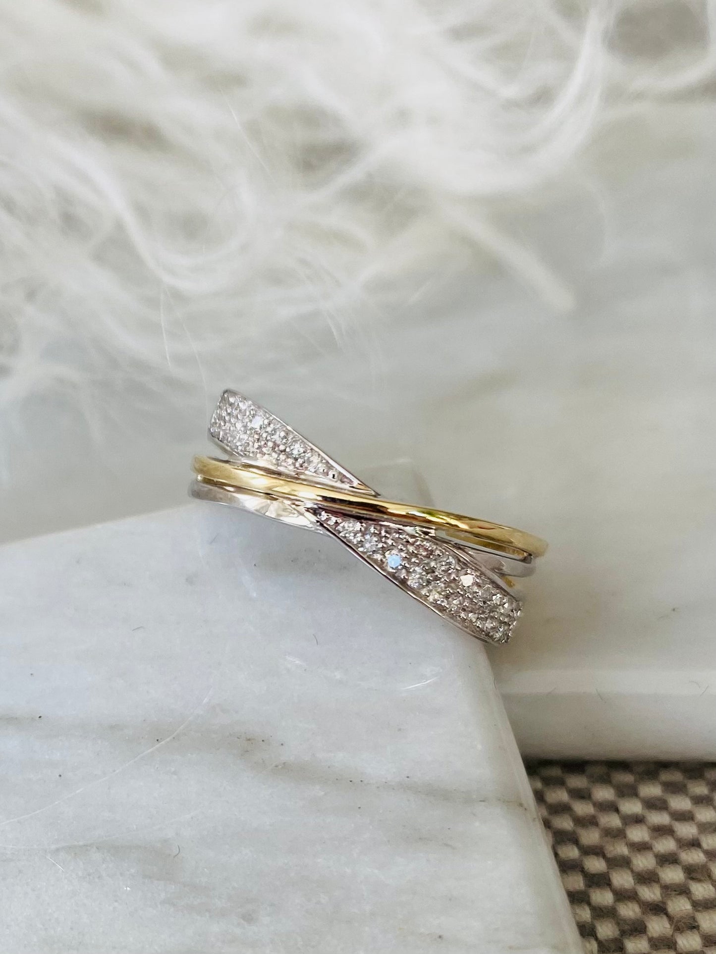 Two-tone Gold and Diamond Band