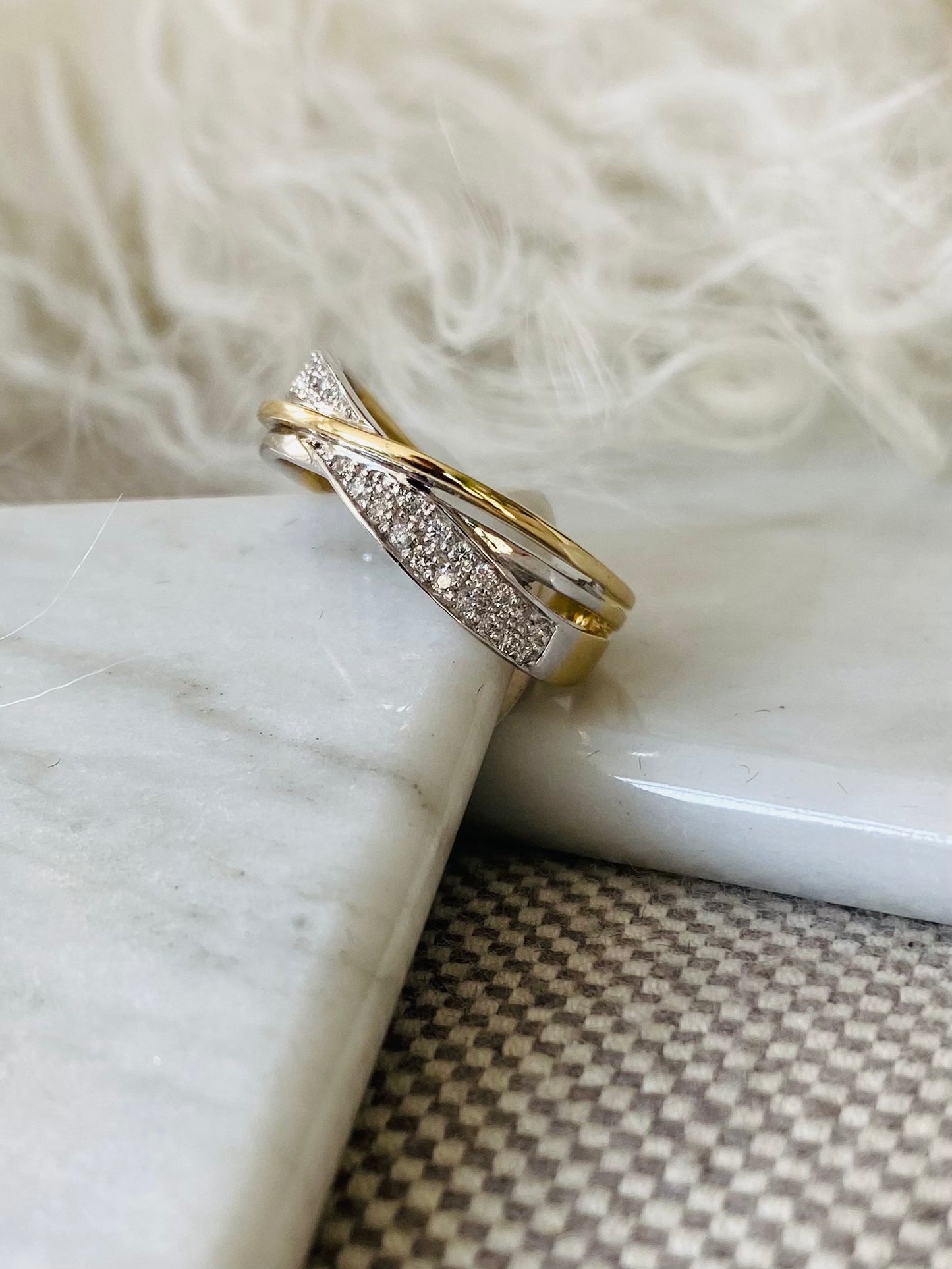 Two-tone Gold and Diamond Band