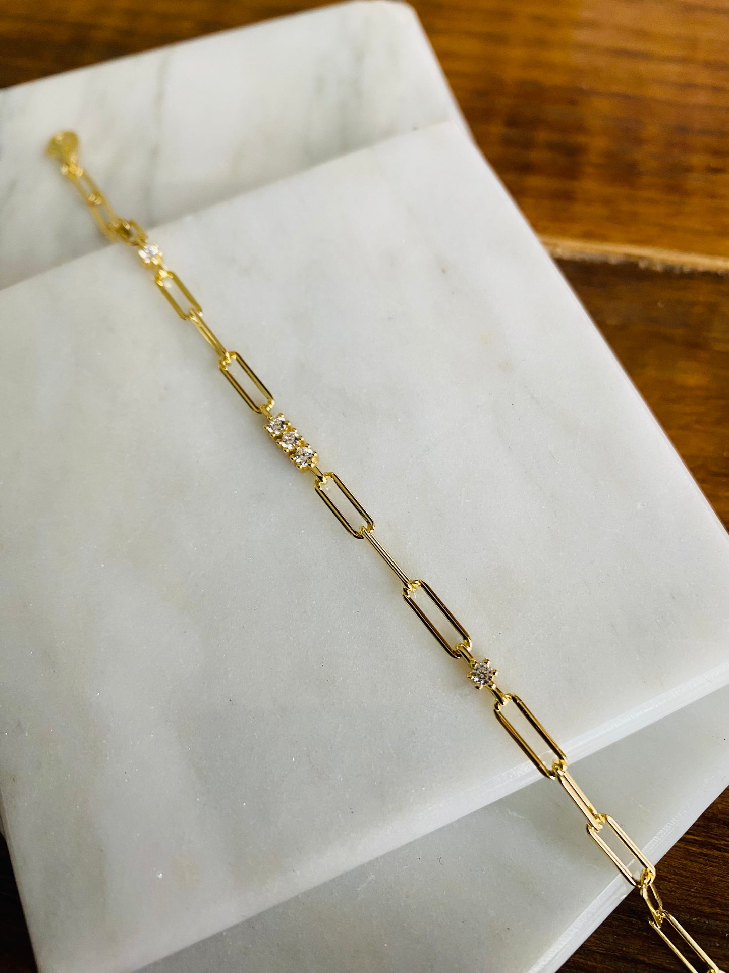 Sterling silver Gold Vermeil Paperclip Bracelet