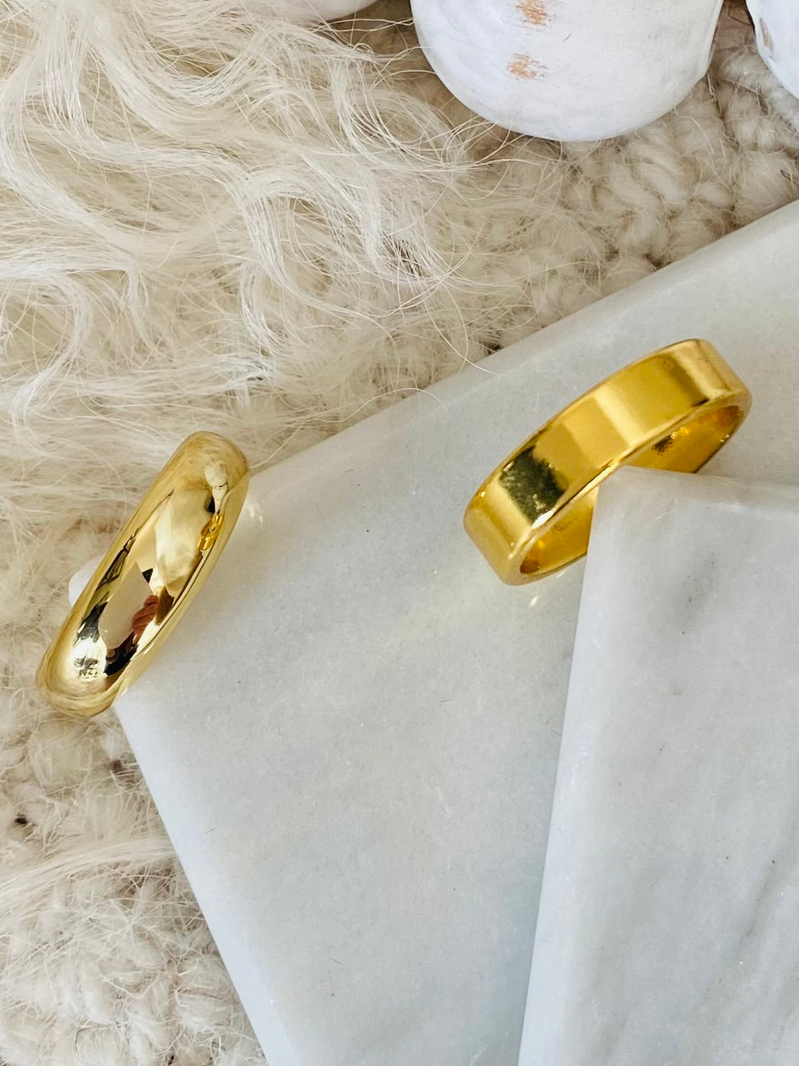 Sterling Silver Gold Vermeil Band Rings