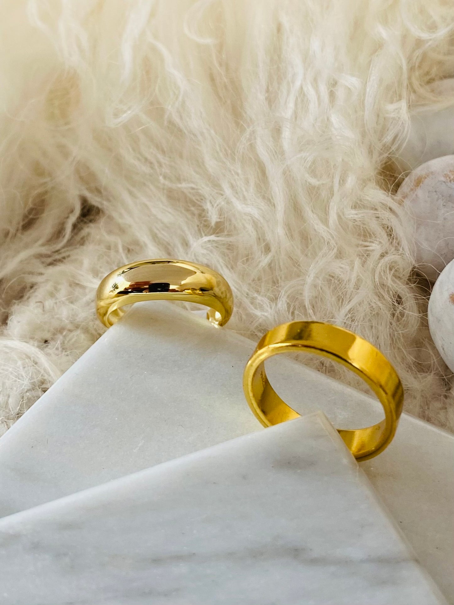 Sterling Silver Gold Vermeil Band Rings