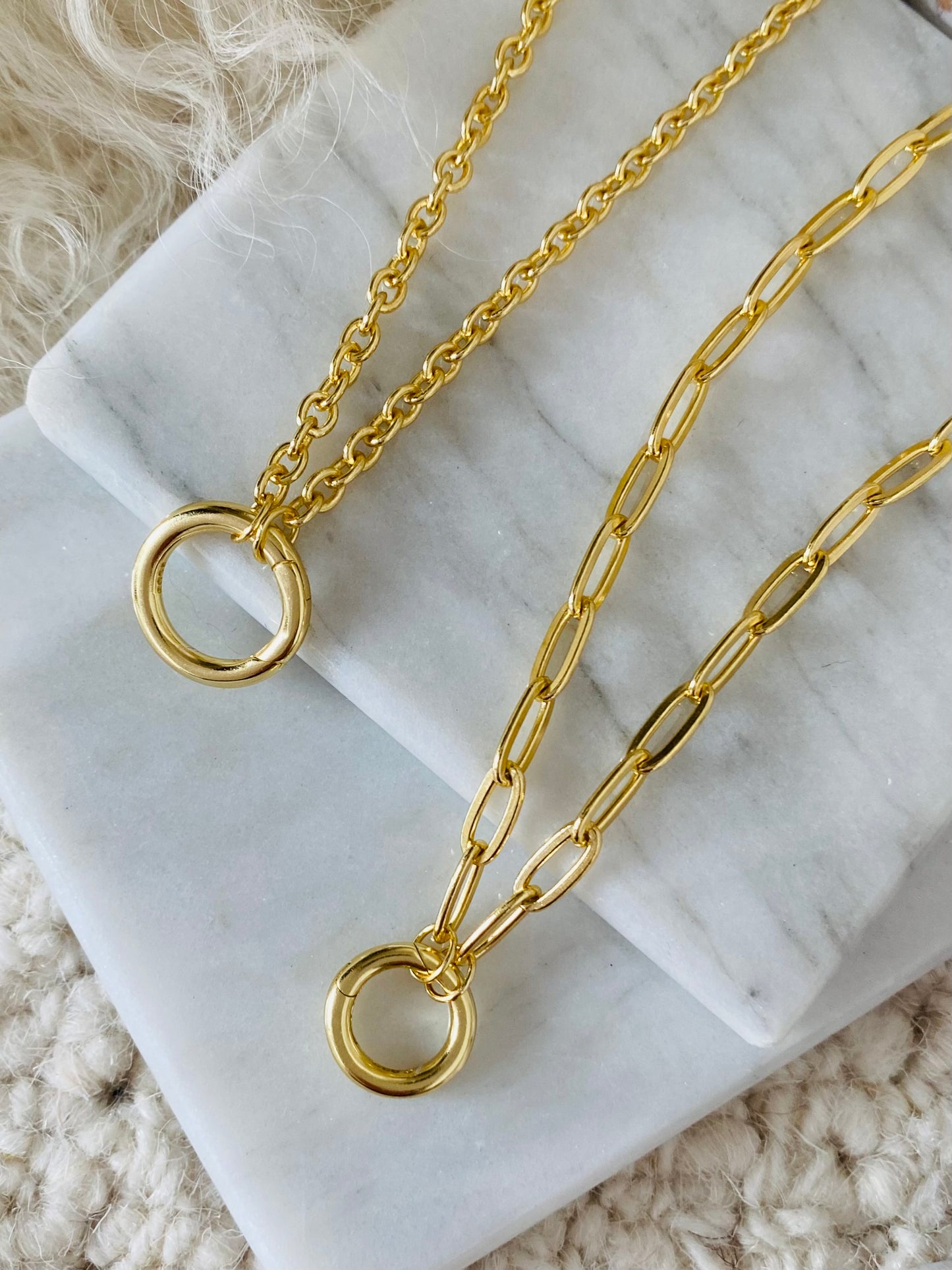 Sterling Silver Gold Vermeil Enhancer Necklaces