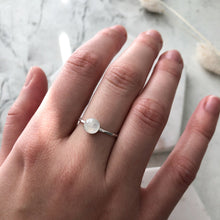 Load image into Gallery viewer, Rainbow Moonstone Stacking Ring - Sterling Silver
