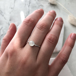 Rainbow Moonstone Stacking Ring - Sterling Silver