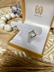 Diamond Cube Earrings