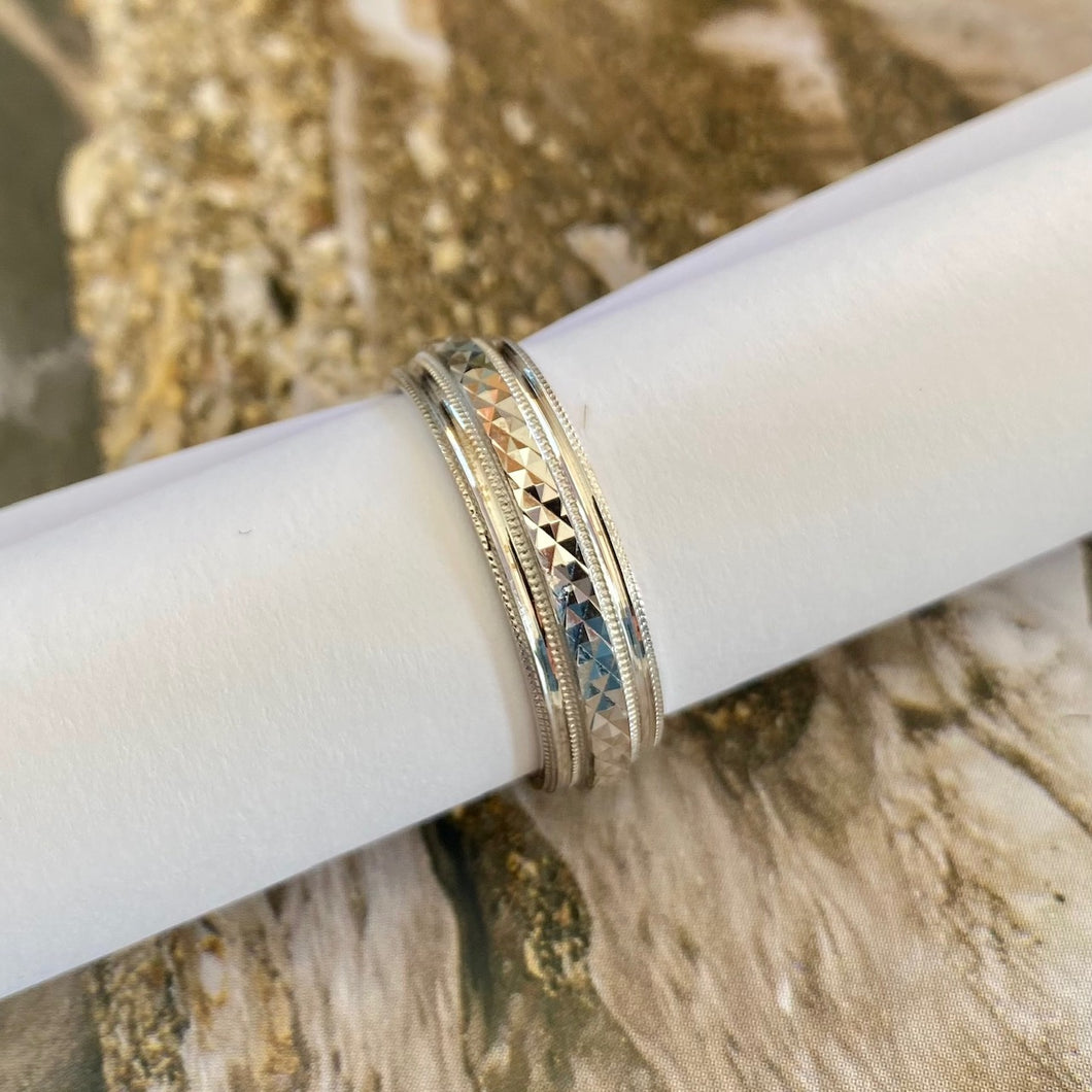 Men's White Gold Band