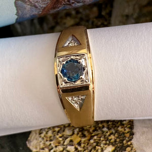 Men's Sapphire and Diamond Ring