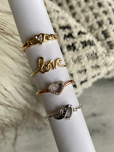 Gold "love" ring