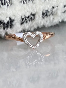 Open Heart Diamond Ring