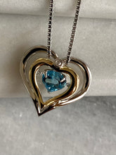 Load image into Gallery viewer, Blue Topaz Pulse Heart Pendant
