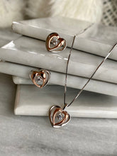 Load image into Gallery viewer, Diamond Pulse Heart Pendant and Earring Set
