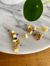 Load image into Gallery viewer, Amber &amp; Amethyst Earrings
