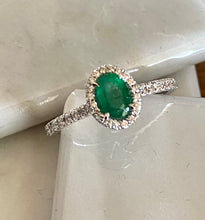 Load image into Gallery viewer, Emerald and Diamond Ring
