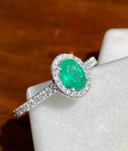 Load image into Gallery viewer, Emerald and Diamond Ring
