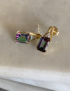 Mystic Topaz and Diamond Earrings