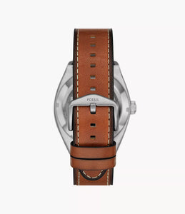 Everett Automatic Brown Leather Watch