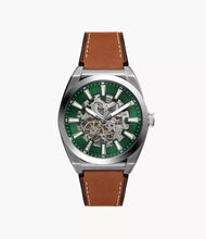 Load image into Gallery viewer, Everett Automatic Brown Leather Watch
