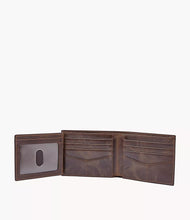 Load image into Gallery viewer, Derrick RFID Bifold with Flip ID - Dark Brown
