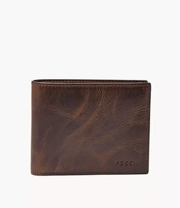 Derrick RFID Bifold with Flip ID - Dark Brown