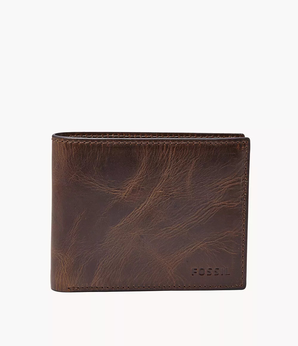 Derrick RFID Bifold with Flip ID - Dark Brown