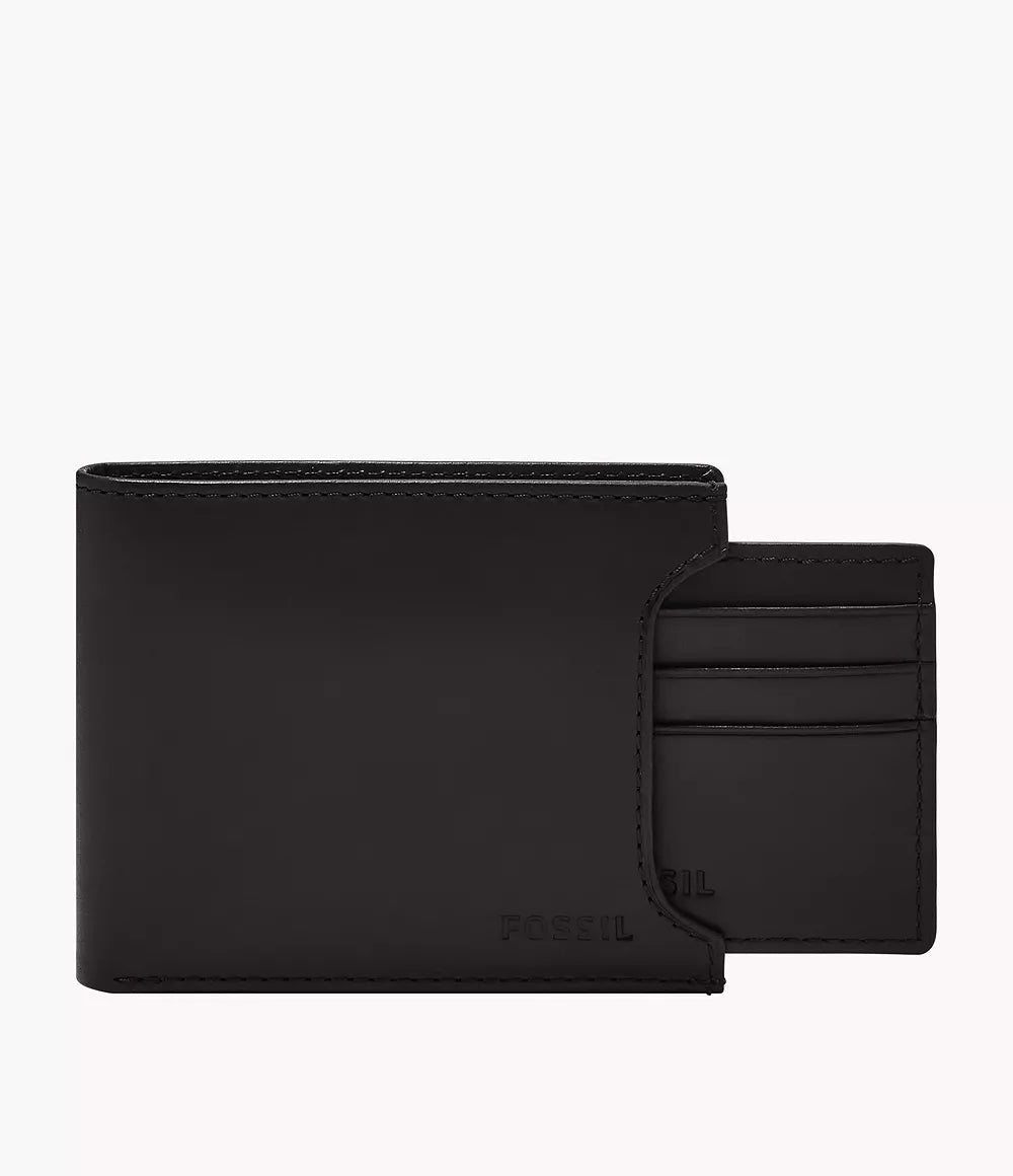 Derrick Leather RFID Sliding 2-in-1 Wallet - Black