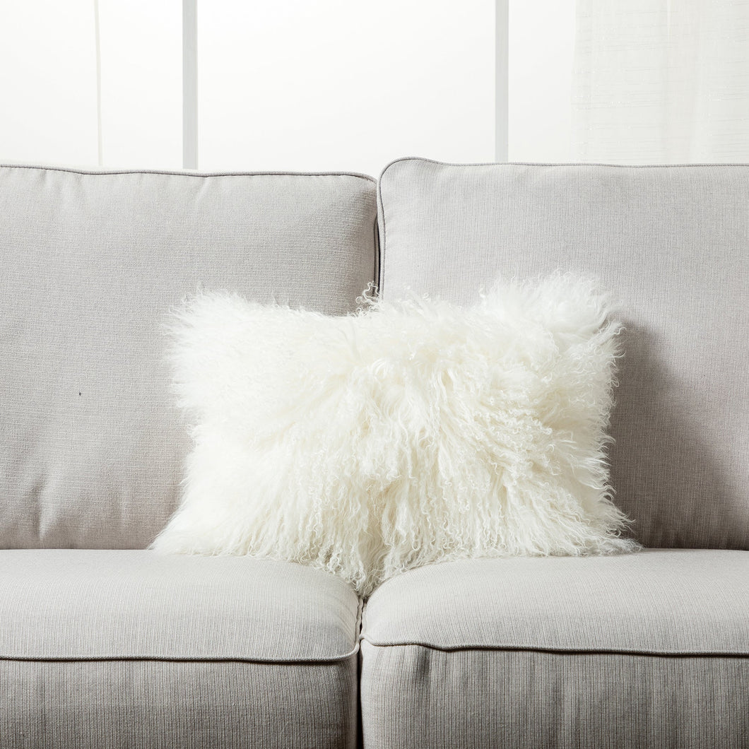 Mongolian Lamb Fur Throw Pillow