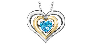 Blue Topaz Pulse Heart Pendant