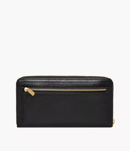 Logan RFID Zip Around Clutch - Black