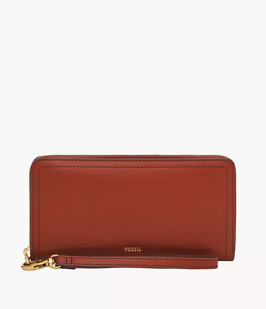 Logan RFID Zip Around Clutch - Cayenne