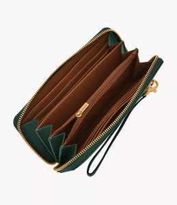 Logan RFID Zip Around Clutch - Viridian