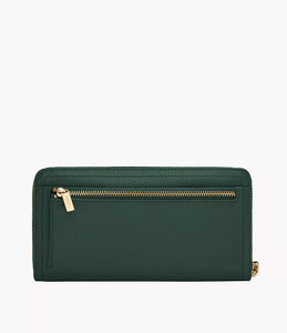 Logan RFID Zip Around Clutch - Viridian