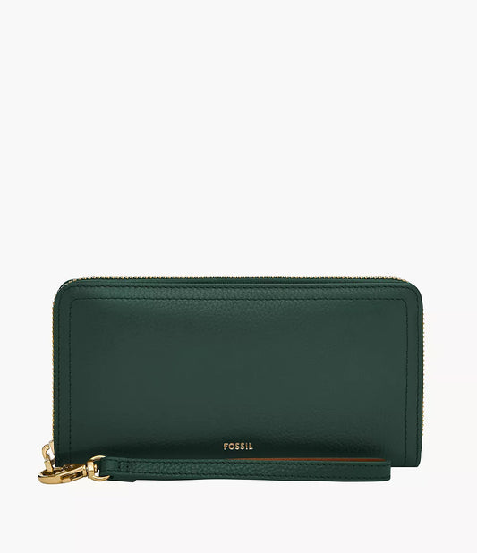 Logan RFID Zip Around Clutch - Viridian