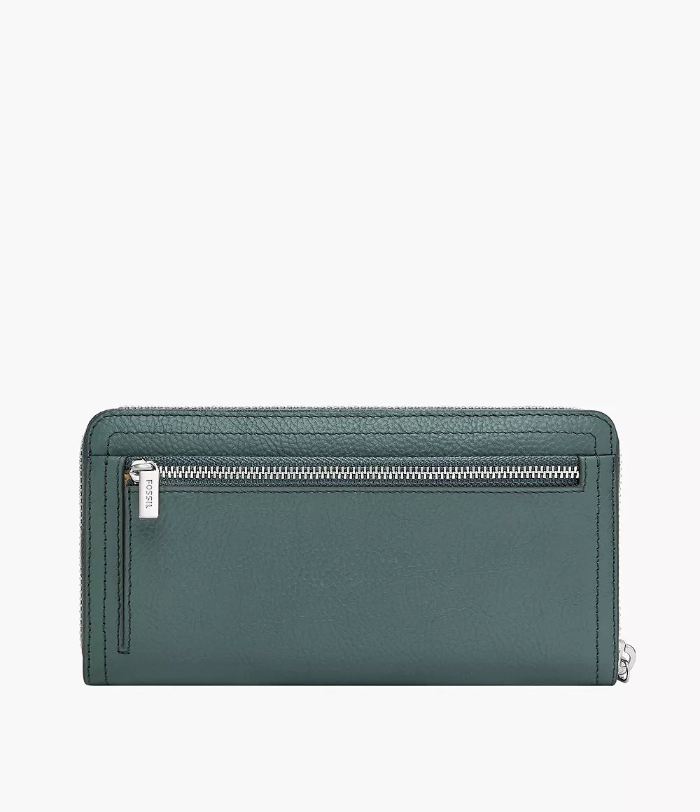 Logan RFID Zip Around Clutch - Dusty Sky